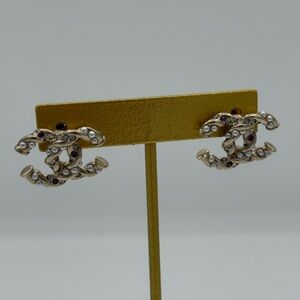 CHANEL Gold and White Pearl Earrings